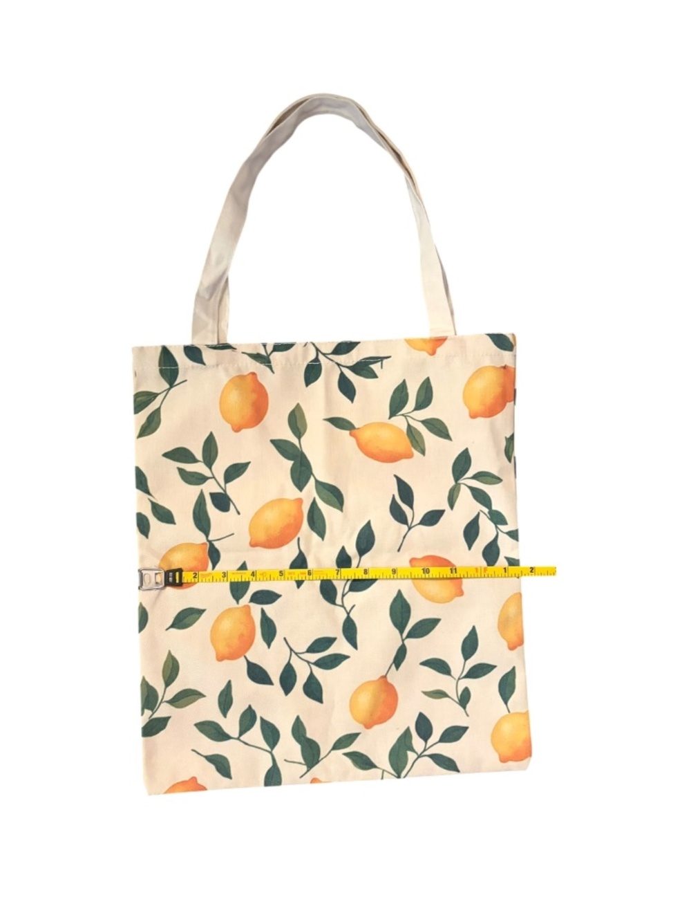 Lemon Print Canvas Tote Bag, Citrus Market Shopper Reusable NWOT - Picture 5 of 6